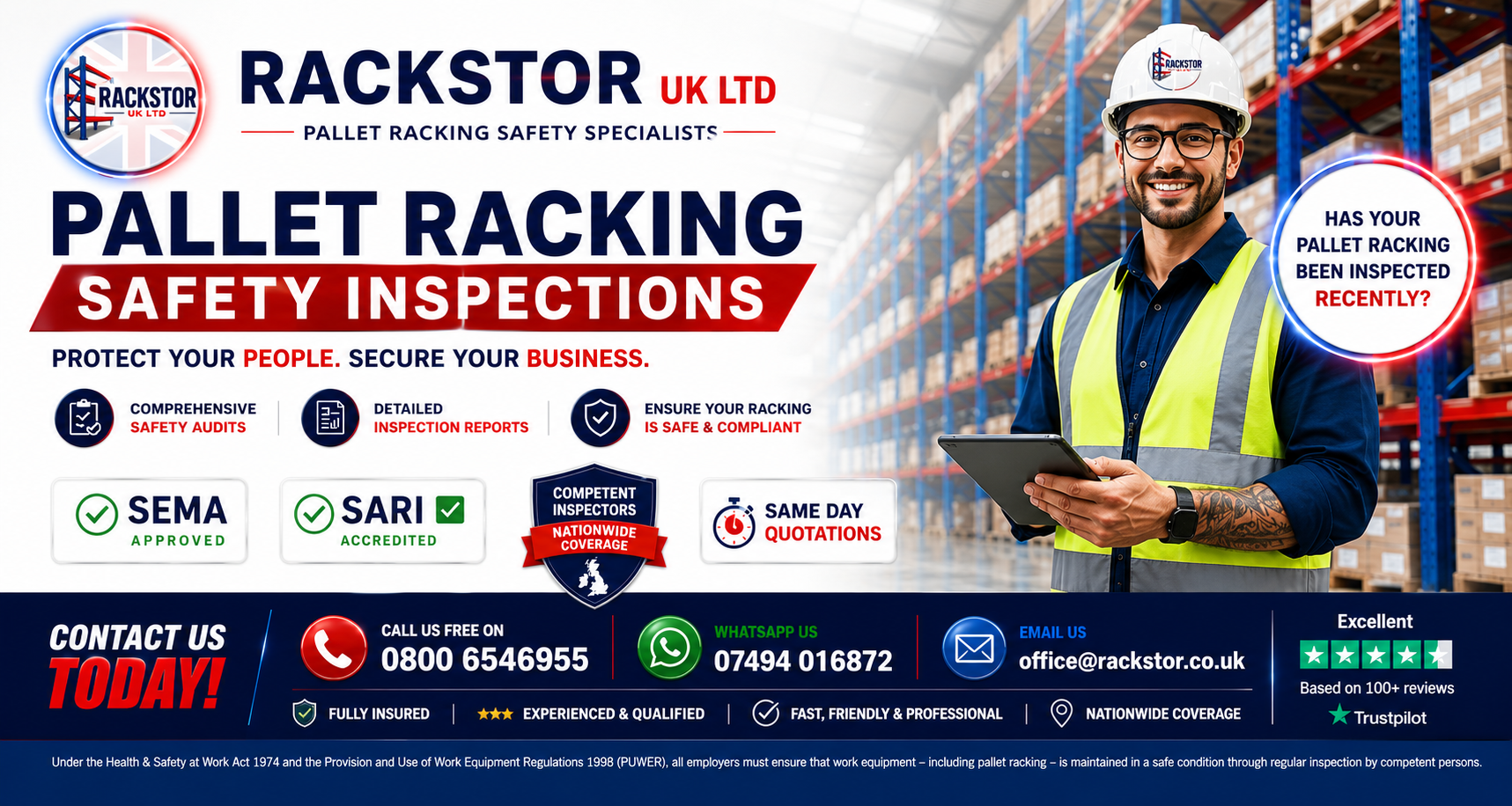 Pallet Racking Safety Inspections UK | SEMA-Standard Reports | Rackstor
